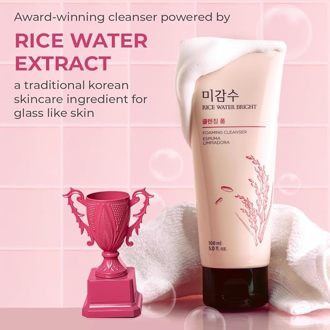 The Face Shop Rice Water Bright Foaming Face Wash 100ml | Face Wash for Glowing Skin | Cleanser for Uneven Skin Tone | Korean Skin Care, For Oily skin - Image 2