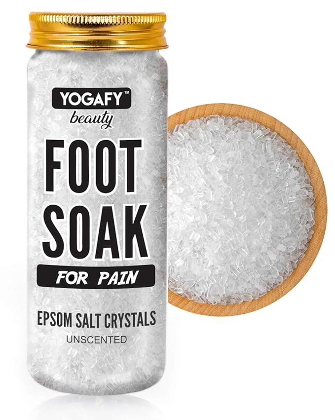 YOGAFY- Foot Soak for PAIN RELIEF with Epsom Salt - (300 g) | DETOX SPA | Remove Impurities, Relieve Stress and Improve Sleep | Treat Athletes Foot, Tired and Aching Feet - Pet Jar Pack |