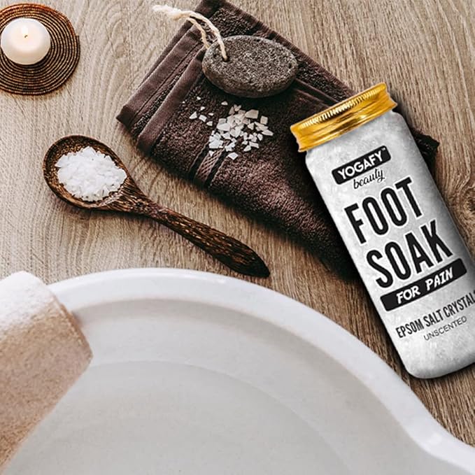 YOGAFY- Foot Soak for PAIN RELIEF with Epsom Salt - (300 g) | DETOX SPA | Remove Impurities, Relieve Stress and Improve Sleep | Treat Athletes Foot, Tired and Aching Feet - Pet Jar Pack | - Image 2